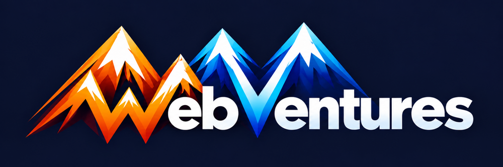 Web Ventures logo on laptop screen